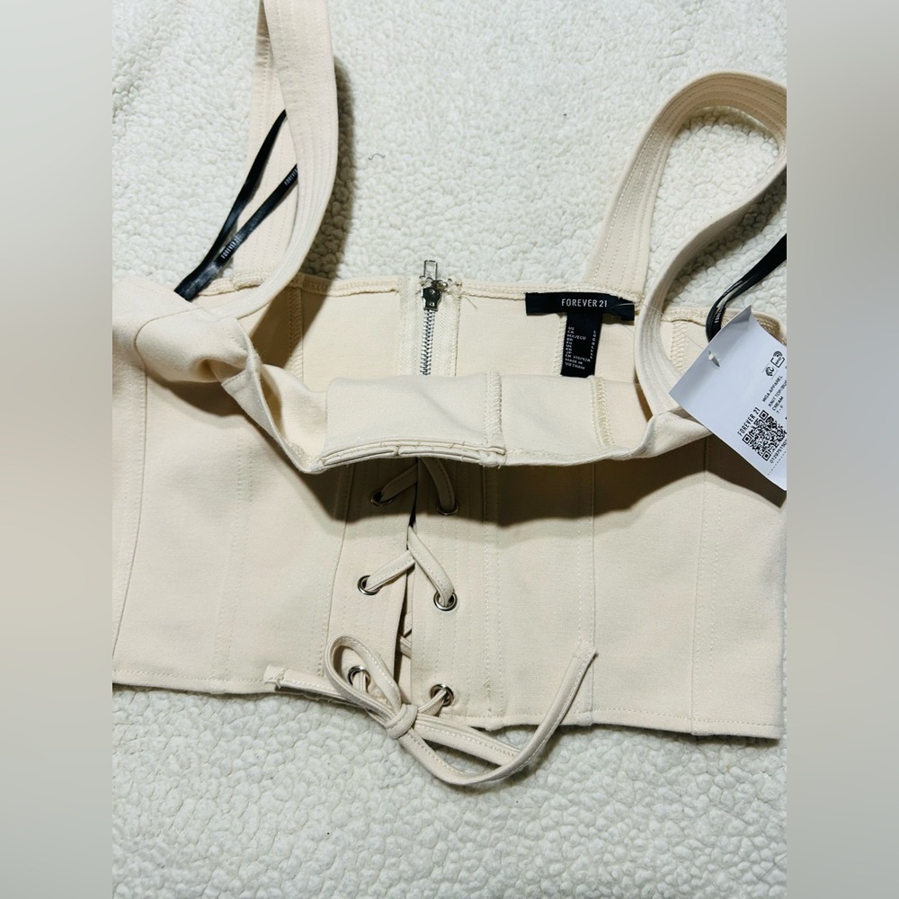 Forever 21 Cream Lace-Up Top - Picture 4 of 4